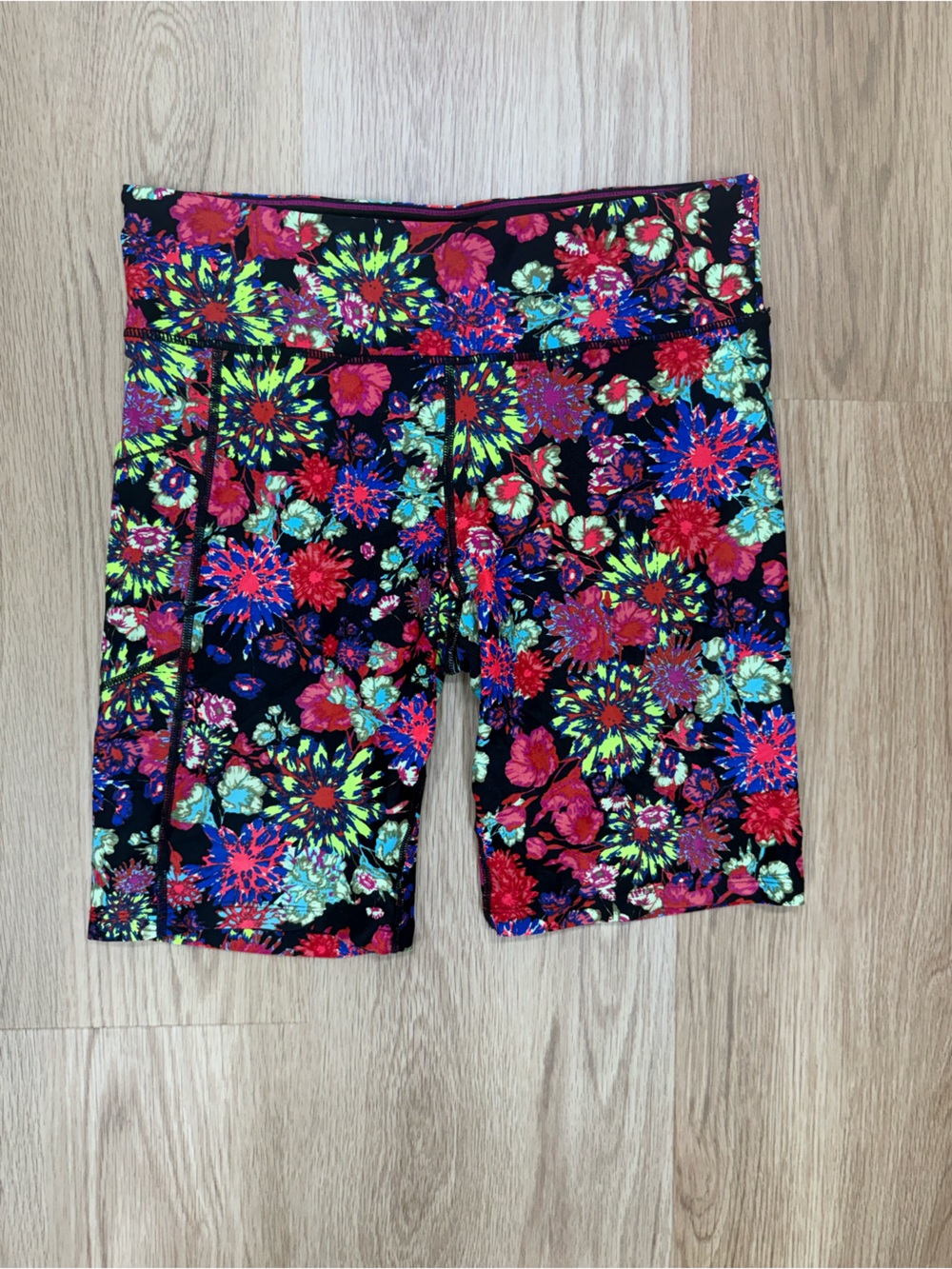 Calvin Klein Black Neon Floral Women’s Leggings Shorts